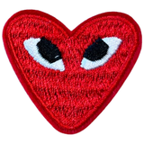 Hart Hartje Oogjes Strijk Embleem Patch Rood