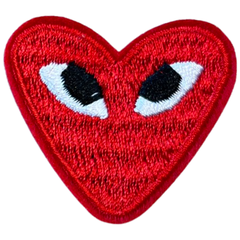 Herz-Herz-Augen-Emblem-Aufnäher zum Aufbügeln, Rot