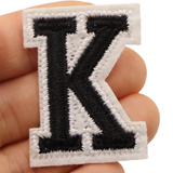 Alfabet Strijk Embleem Letter K Patch Zwart Wit