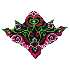 Logo-Aufnäher mit Litschi-Blumen zum Aufbügeln, Rosa, Grün