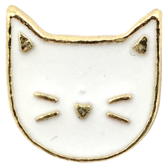 Weiße Kitty Cat Emaille Pin