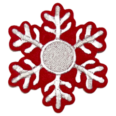 Schnee-Eis-Kristall-Weihnachtsstern-Emblem-Aufnäher zum Aufbügeln, Rot