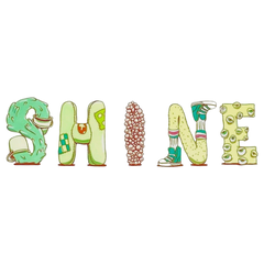 SHINE-Text zum Aufbügeln