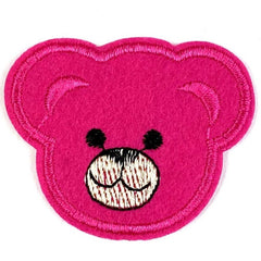 Bär Bären Teddy Aufnäher zum Aufbügeln, Fuchsia Pink
