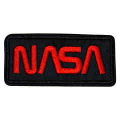 Nasa-Text-Emblem zum Aufbügeln, Schwarz, Rot