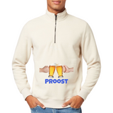 Bier Glazen Bierpull Proost Tekst Full Color Strijk Applicatie Large op een ecru kleurige sweater