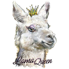 Lama Queen Text Aufbügelapplikation (Bestellung)