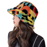 Hoed Bucket Hat Letter Patroon Multicolor