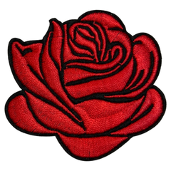 Aufnäher mit Aufnäher „Rose Roses Flower Floral“ zum Aufbügeln, Emblem, Rot