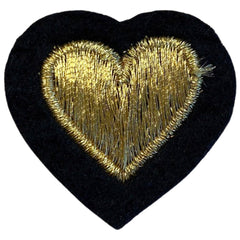 Herz-Emblem-Aufnäher zum Aufbügeln in Gold
