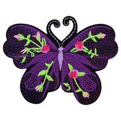 Schmetterling-Emblem-Aufnäher zum Aufbügeln, künstlerisches Lila