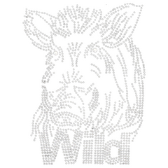 Wildschwein-Schwein-Wildtext-Strass-Bügelapplikation