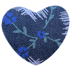 Herz-Herz-Denim-Denim-Aufnäher zum Aufbügeln, Blau