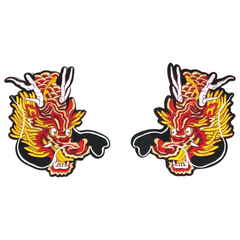 Drachen-Drachen-Emblem-Patch-Set zum Aufbügeln, L+R