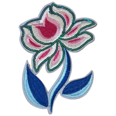 Aufnäher mit Pfingstrose, Lotusblume, zum Aufbügeln, Emblem