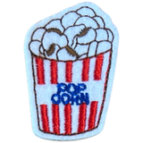 Popcorn Beker Tekst Strijk Embleem Patch