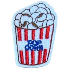 Popcorn-Cup-Text-Emblem-Aufnäher zum Aufbügeln